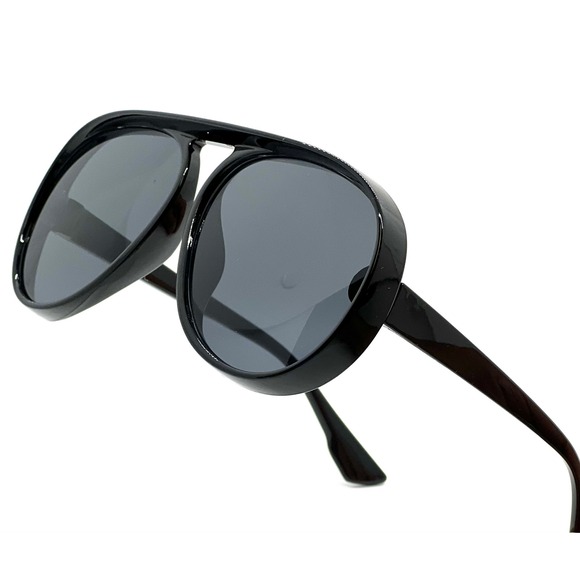 Trendy Designer Hexagon Round Sunglasses Men Women Fashion Big Shades Street New - Picture 1 of 7